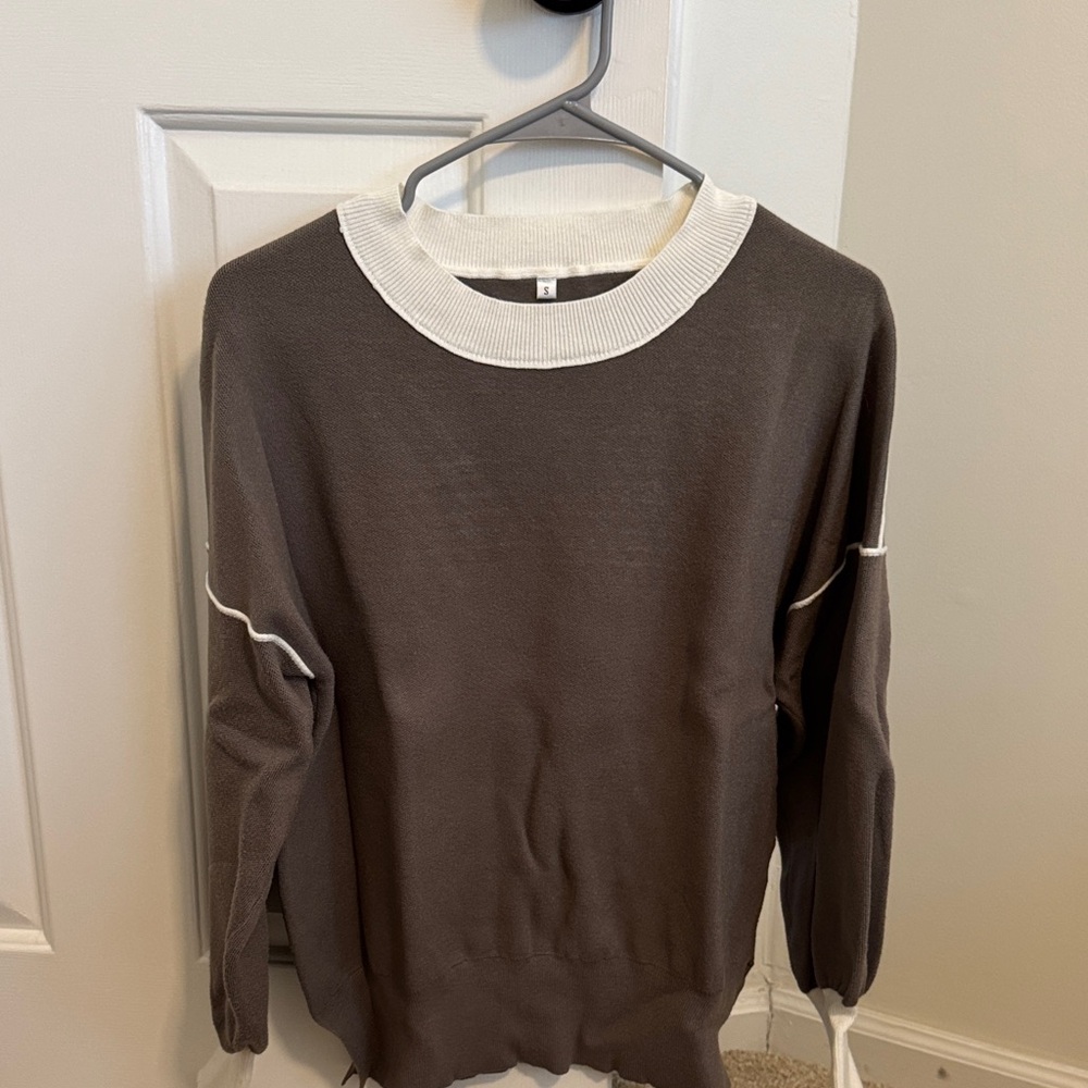 Brown and White Sweater